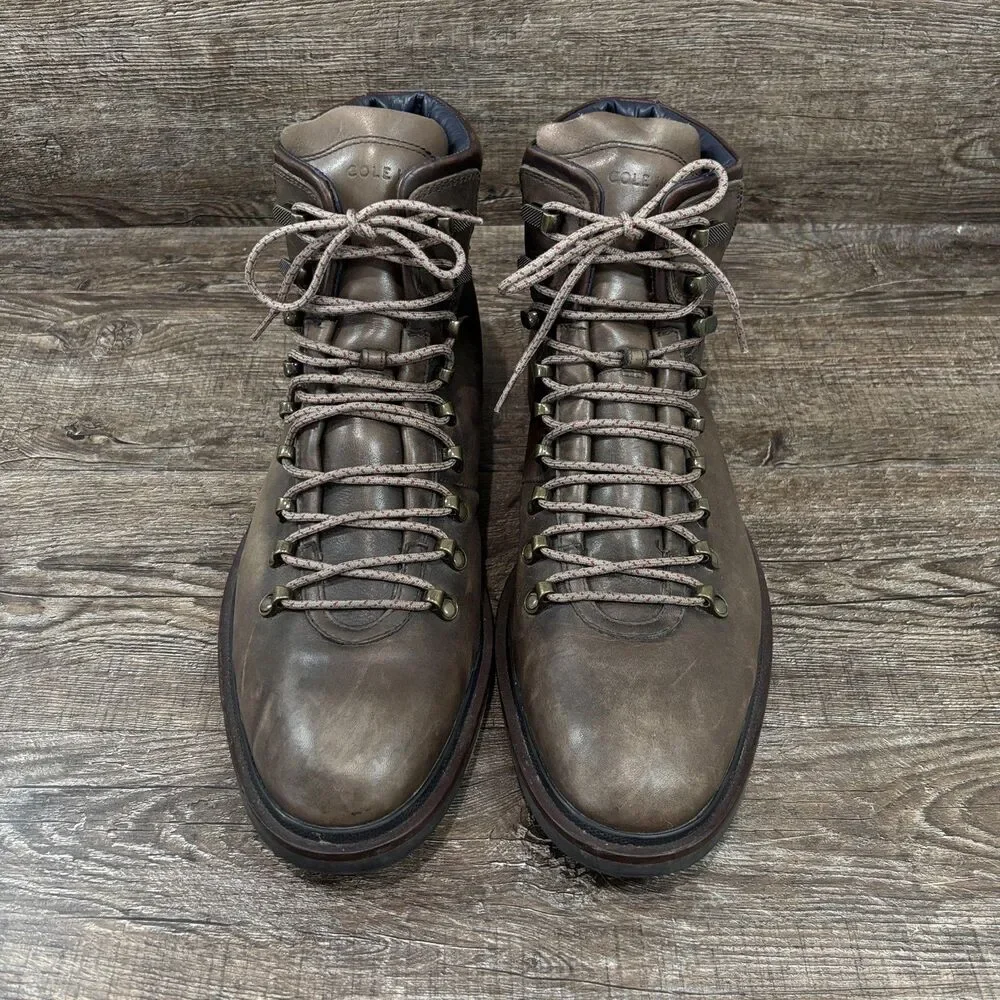 Cole Haan Cranston Hiker Boots Men's 12 Brown Leather Ankle Hiking Rugged